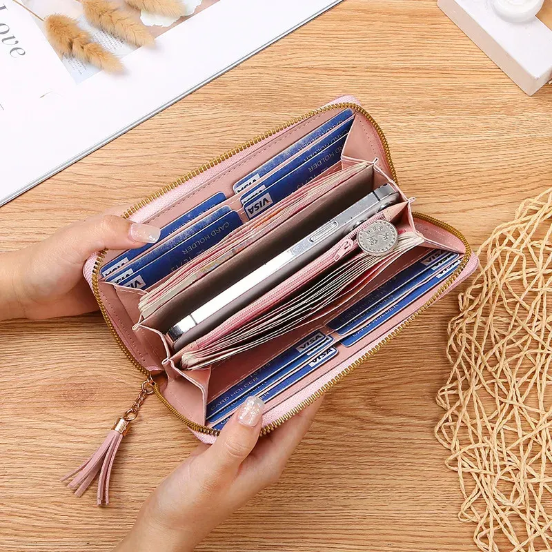 Fashion Women's PU Leather Wallet Clutch Purse with Zipper Coin Pocket, Card Holder, and Phone Pouch - Stylish and Compact for Daily Use thumbnail 6