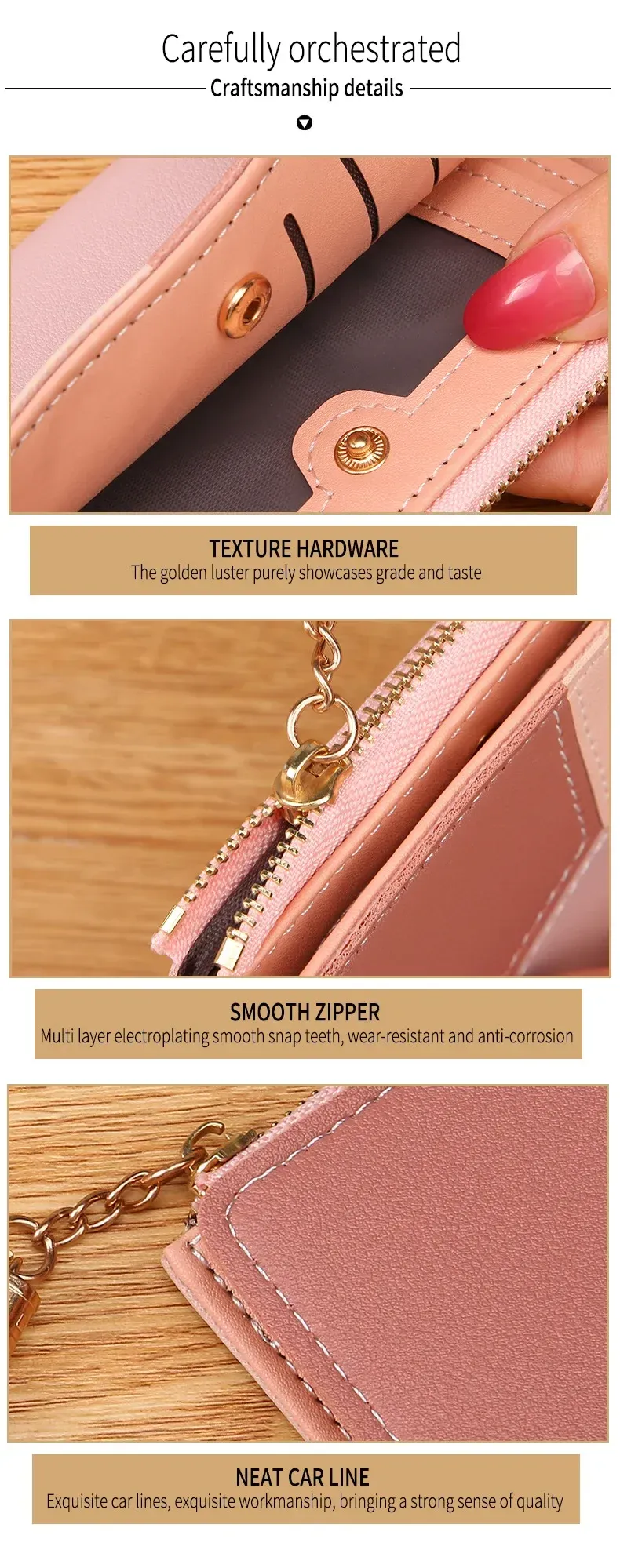 Fashion Women's PU Leather Wallet Clutch Purse with Zipper Coin Pocket, Card Holder, and Phone Pouch - Stylish and Compact for Daily Use showcase 13