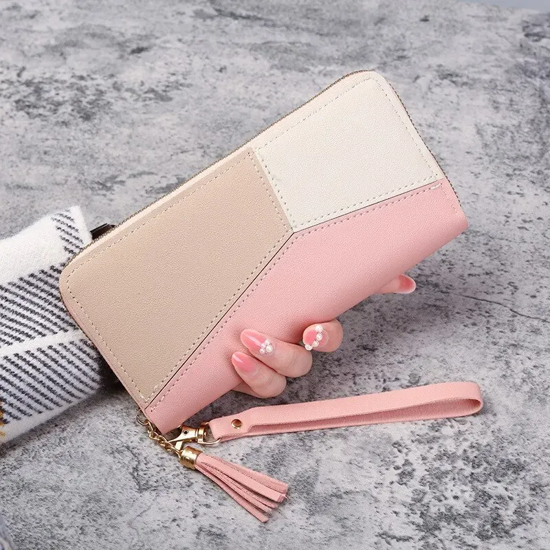 Women's Fashion Long Zipper Wallet Purse - PU Leather Card Holder Billfold Handbag for Casual Outings & Travel thumbnail 2