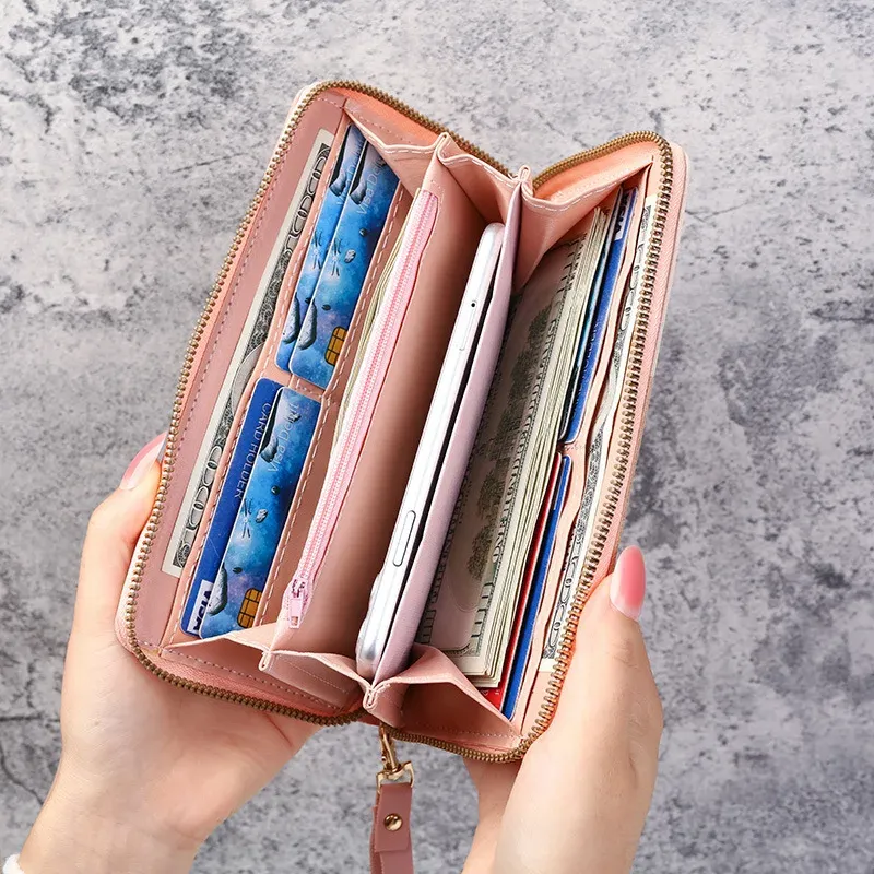Women's Fashion Long Zipper Wallet Purse - PU Leather Card Holder Billfold Handbag for Casual Outings & Travel showcase 3