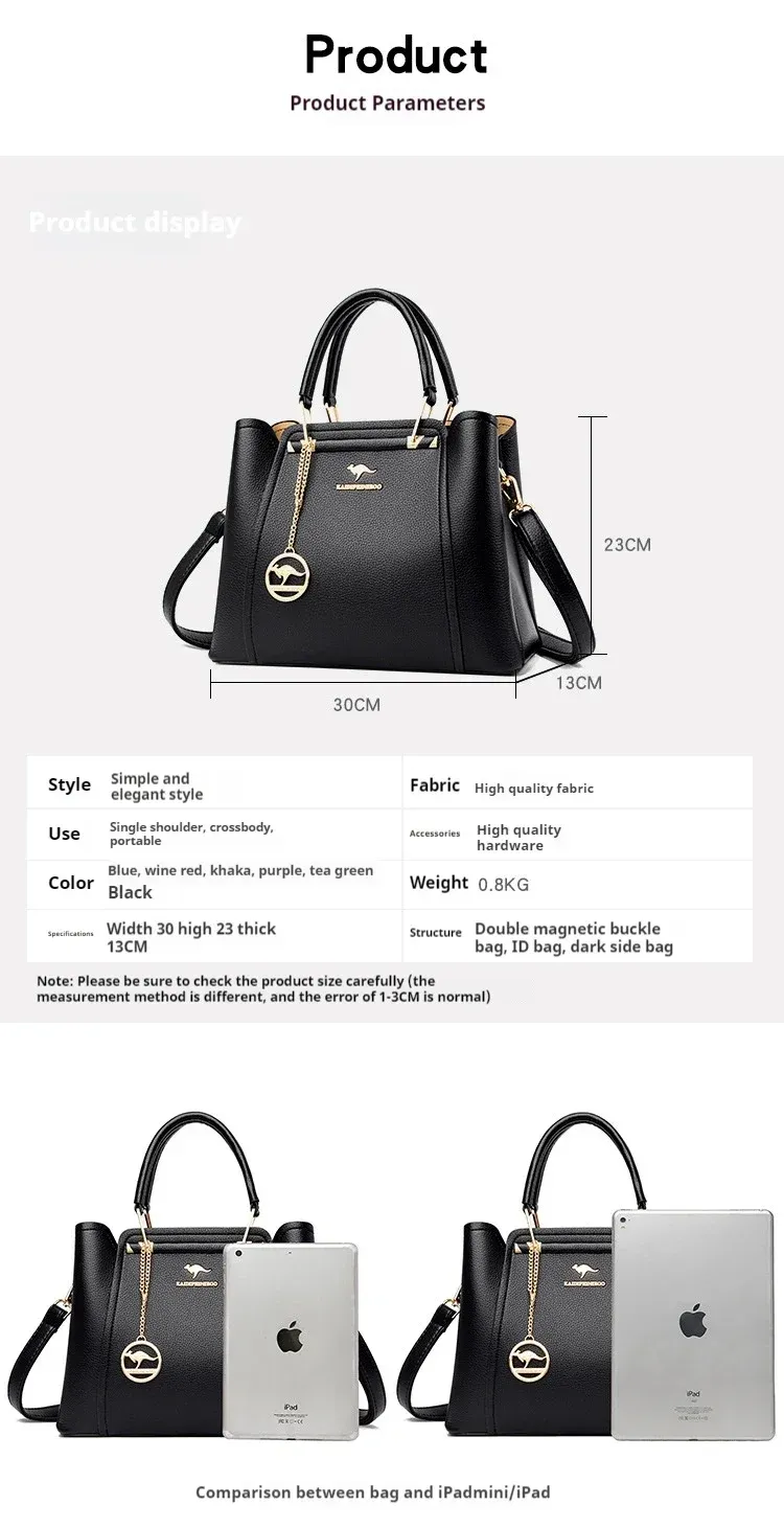 Women's Designer PU Leather Tote Bag - Large Capacity Shoulder Crossbody Handbag for Shopping & Travel showcase 7