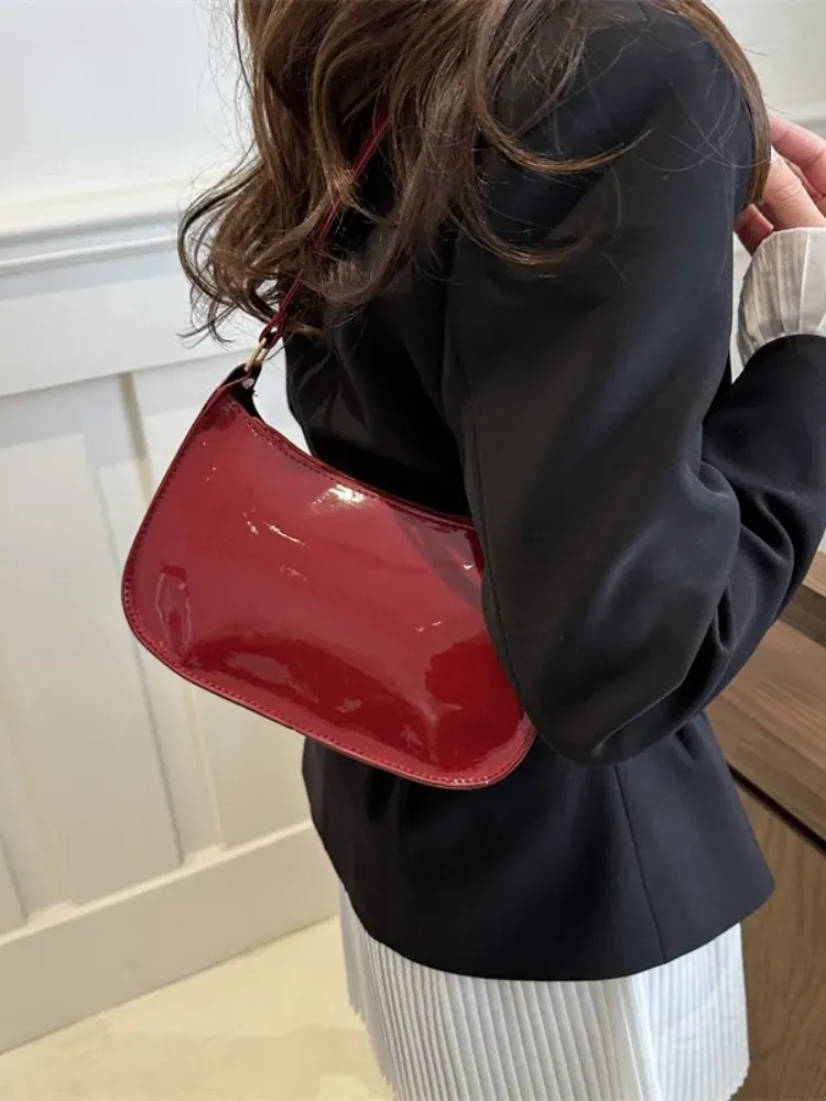 PU Leather Cherry Pendant Shoulder Bag - Versatile Fashion Commuting Underarm Bag for Girls, Solid Color, 24x27x6cm thumbnail 5