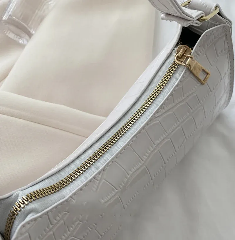 Women's Fashion PU Leather Alligator Pattern Armpit Handbag - Small Underarm Messenger Bag Purse for Stylish Ladies showcase 26