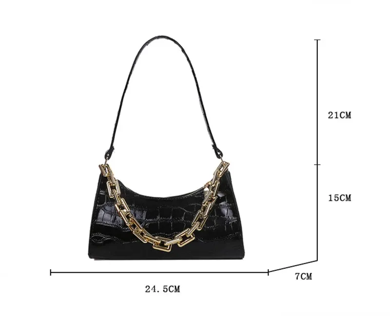 Women's Fashion PU Leather Alligator Pattern Armpit Handbag - Small Underarm Messenger Bag Purse for Stylish Ladies showcase 32