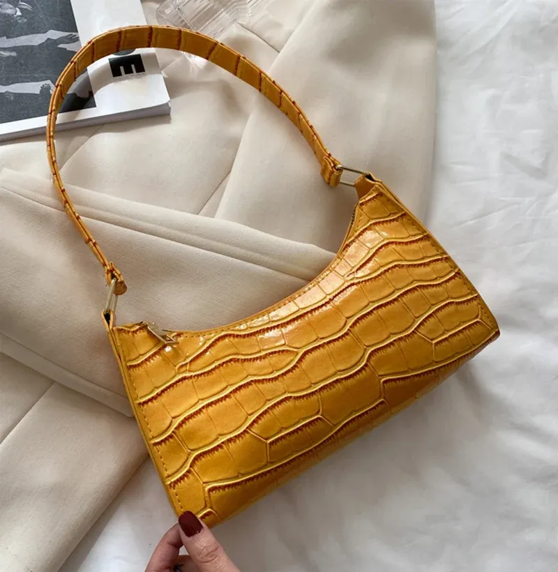 Women's Fashion PU Leather Alligator Pattern Armpit Handbag - Small Underarm Messenger Bag Purse for Stylish Ladies showcase 19