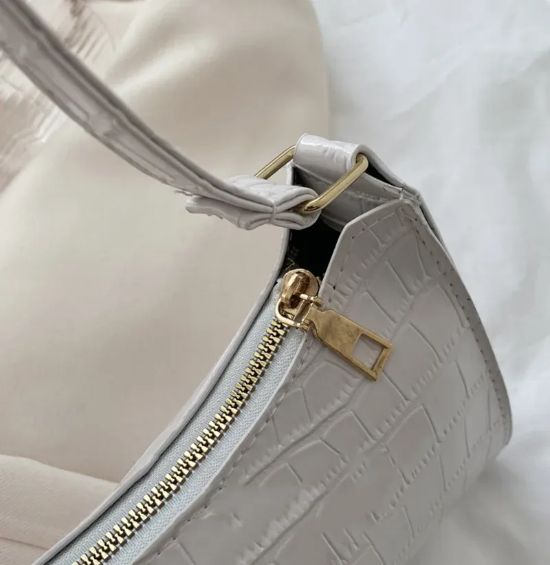 Women's Fashion PU Leather Alligator Pattern Armpit Handbag - Small Underarm Messenger Bag Purse for Stylish Ladies showcase 28