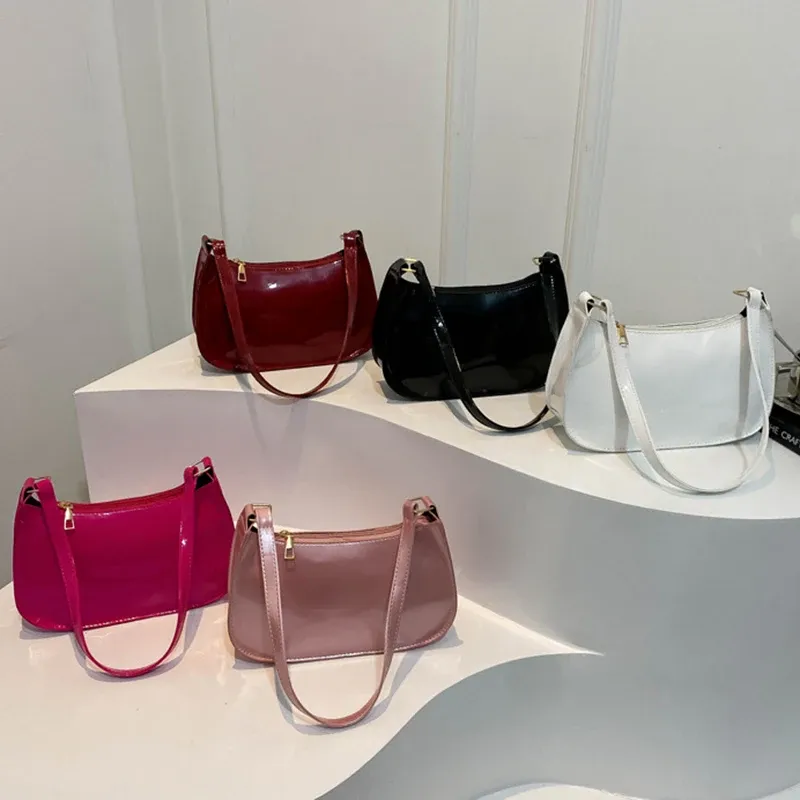Retro Solid Color PU Leather Shoulder Bag - Women's Fashion Underarm Handbag, Casual Hobo Purse for Ladies thumbnail 3