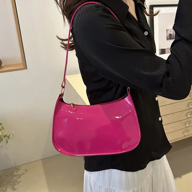 Retro Solid Color PU Leather Shoulder Bag - Women's Fashion Underarm Handbag, Casual Hobo Purse for Ladies thumbnail 4