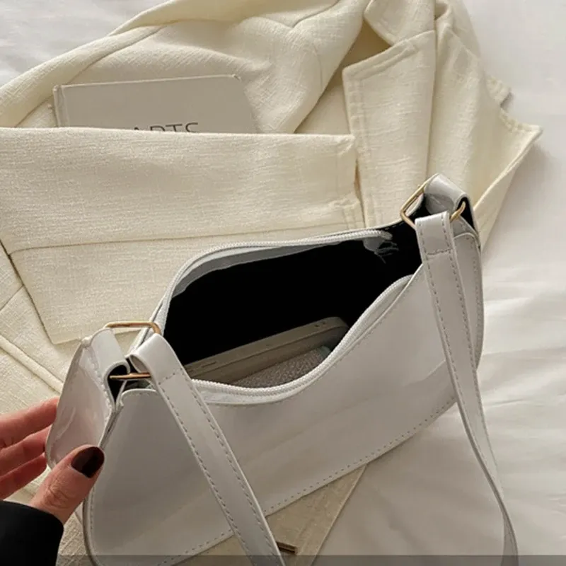 Retro Solid Color PU Leather Shoulder Bag - Women's Fashion Underarm Handbag, Casual Hobo Purse for Ladies thumbnail 6