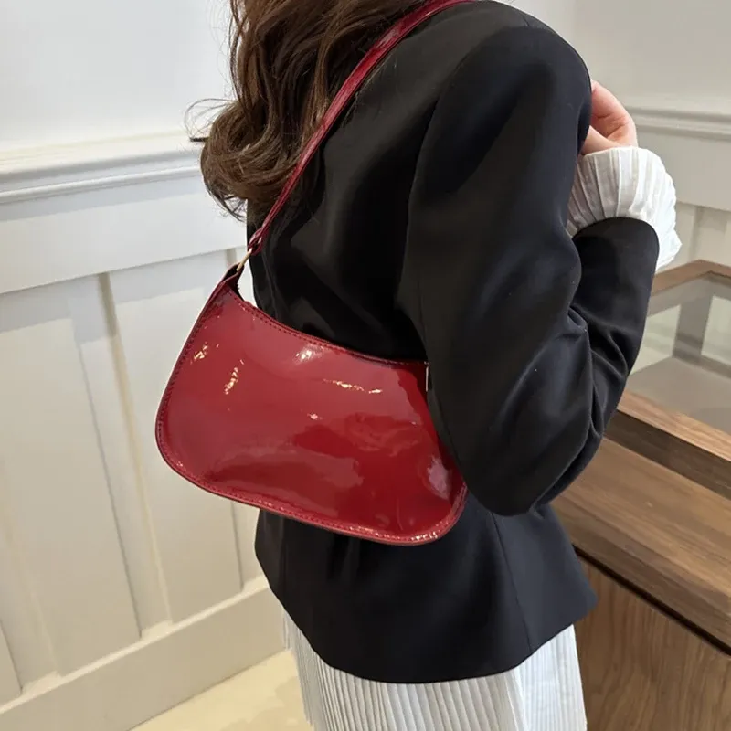 Retro Solid Color PU Leather Shoulder Bag - Women's Fashion Underarm Handbag, Casual Hobo Purse for Ladies showcase 11