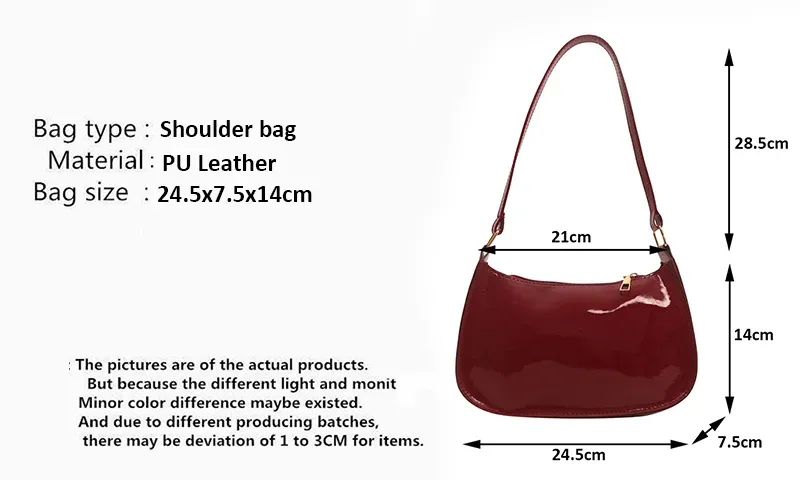 Retro Solid Color PU Leather Shoulder Bag - Women's Fashion Underarm Handbag, Casual Hobo Purse for Ladies showcase 2