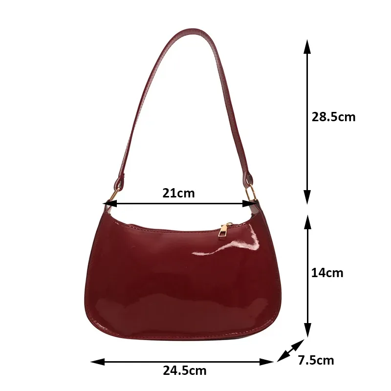 Retro Solid Color PU Leather Shoulder Bag - Women's Fashion Underarm Handbag, Casual Hobo Purse for Ladies showcase 32