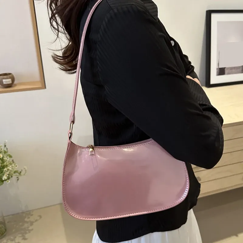 Retro Solid Color PU Leather Shoulder Bag - Women's Fashion Underarm Handbag, Casual Hobo Purse for Ladies showcase 15