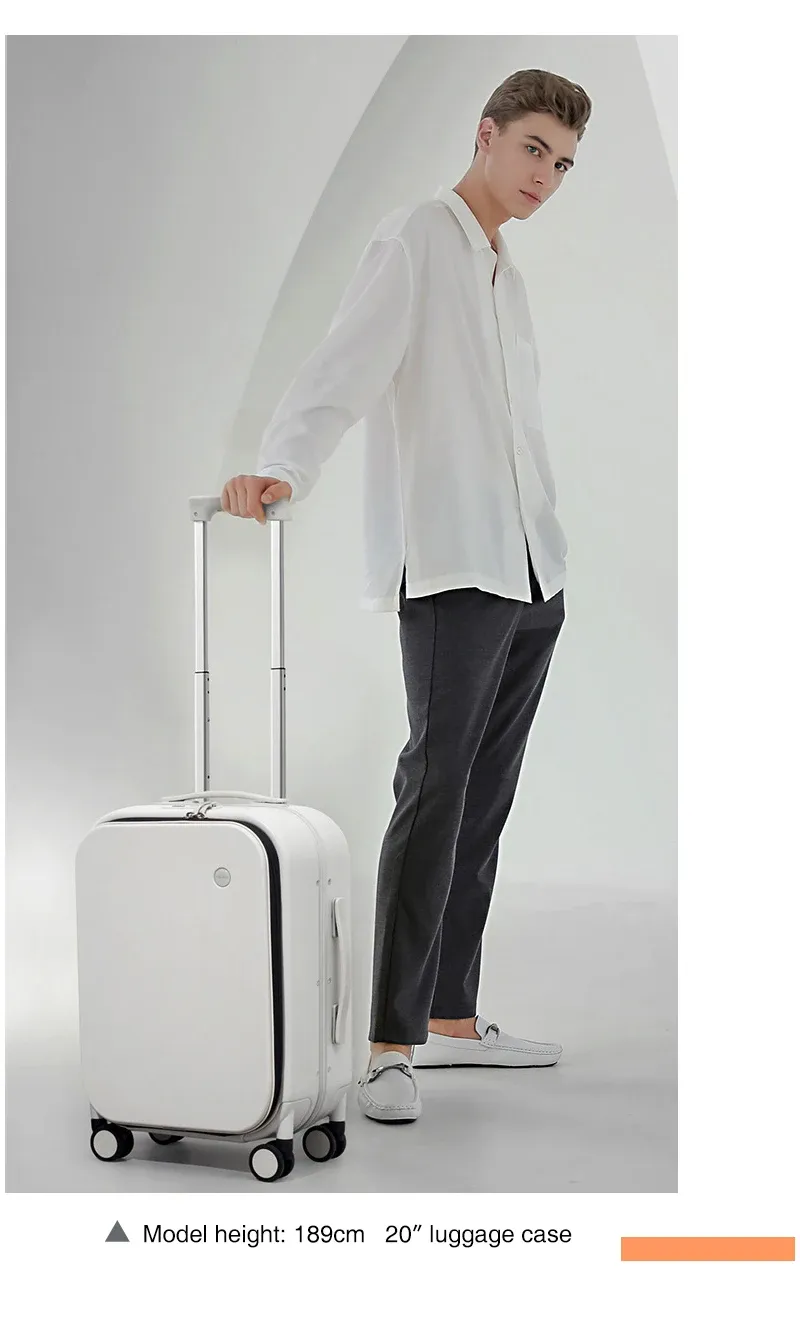 Mixi Patent Design Aluminum Frame Carry-On Luggage - 18" 20" 24" Rolling Suitcase with TSA Lock, Rock-Proof Laptop Compartment, 8 Spinner Wheels, and 3-Year Warranty showcase 18