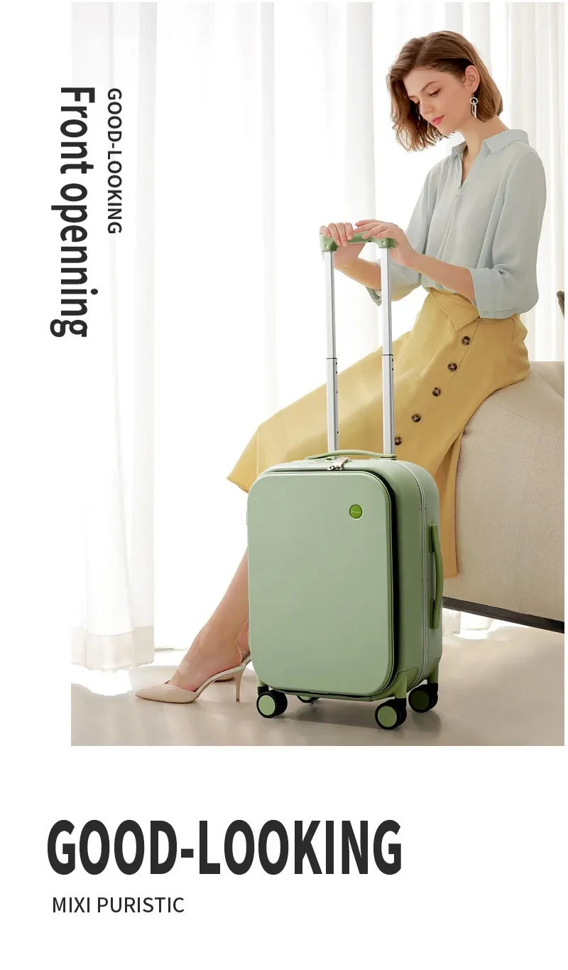 Mixi Patent Design Aluminum Frame Carry-On Luggage - 18" 20" 24" Rolling Suitcase with TSA Lock, Rock-Proof Laptop Compartment, 8 Spinner Wheels, and 3-Year Warranty showcase 19