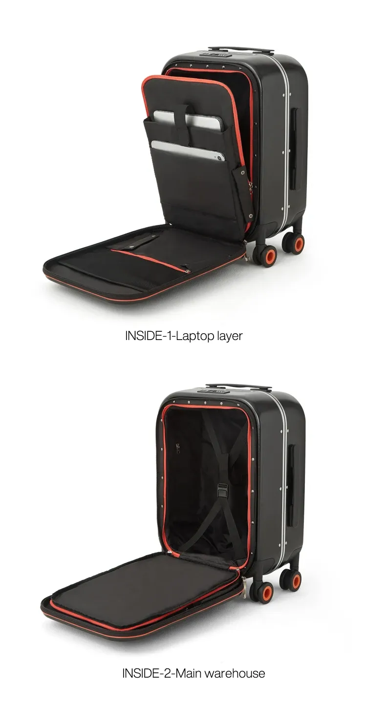 Mixi Patent Design Aluminum Frame Carry-On Luggage - 18" 20" 24" Rolling Suitcase with TSA Lock, Rock-Proof Laptop Compartment, 8 Spinner Wheels, and 3-Year Warranty showcase 27