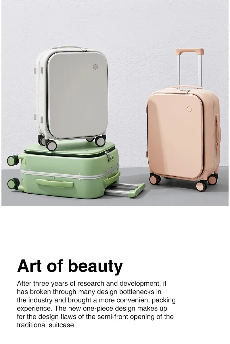 Mixi Patent Design Aluminum Frame Carry-On Luggage - 18" 20" 24" Rolling Suitcase with TSA Lock, Rock-Proof Laptop Compartment, 8 Spinner Wheels, and 3-Year Warranty showcase 9