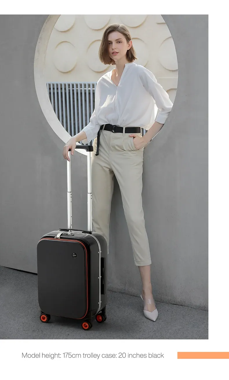 Mixi Patent Design Aluminum Frame Carry-On Luggage - 18" 20" 24" Rolling Suitcase with TSA Lock, Rock-Proof Laptop Compartment, 8 Spinner Wheels, and 3-Year Warranty showcase 26