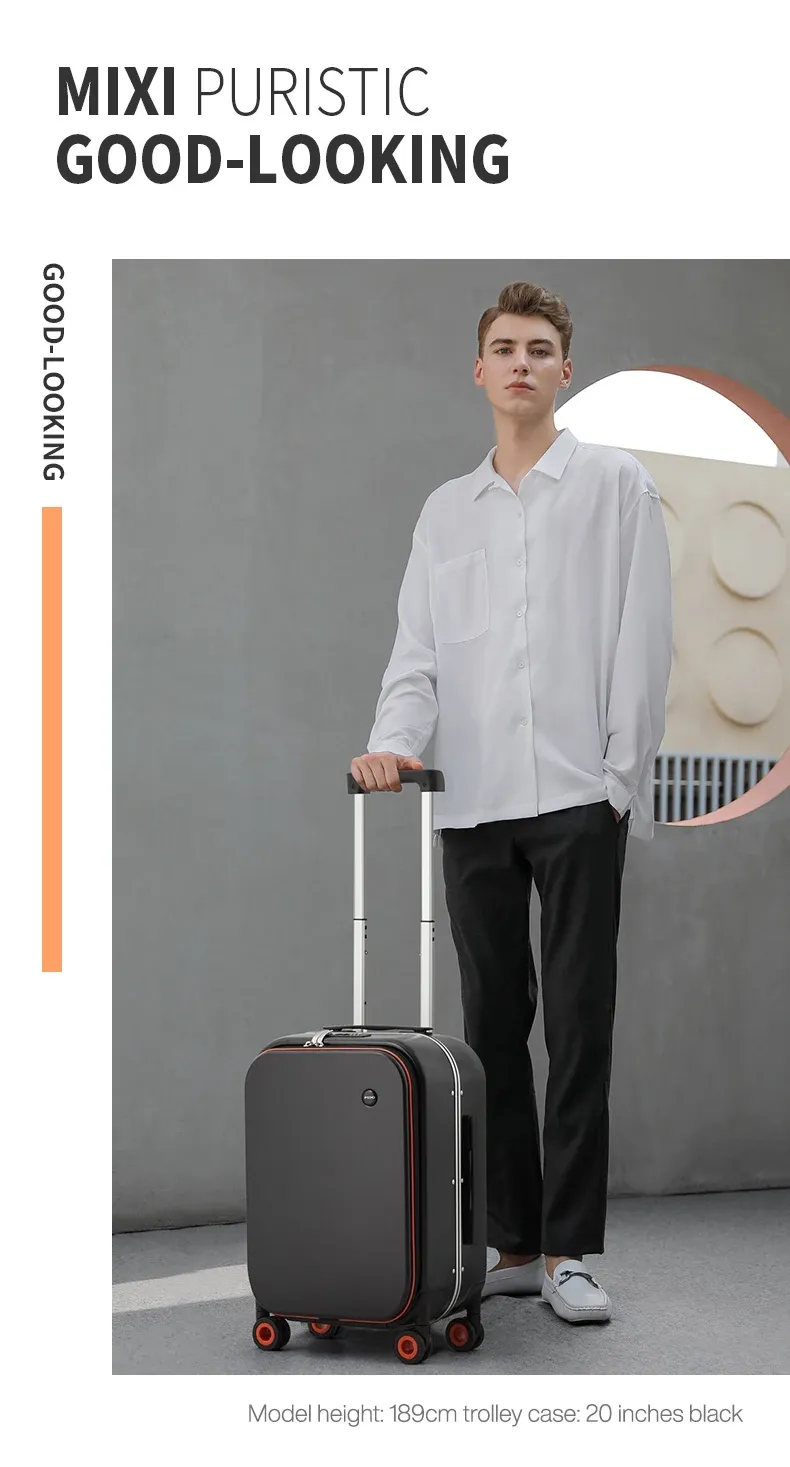Mixi Patent Design Aluminum Frame Carry-On Luggage - 18" 20" 24" Rolling Suitcase with TSA Lock, Rock-Proof Laptop Compartment, 8 Spinner Wheels, and 3-Year Warranty showcase 25