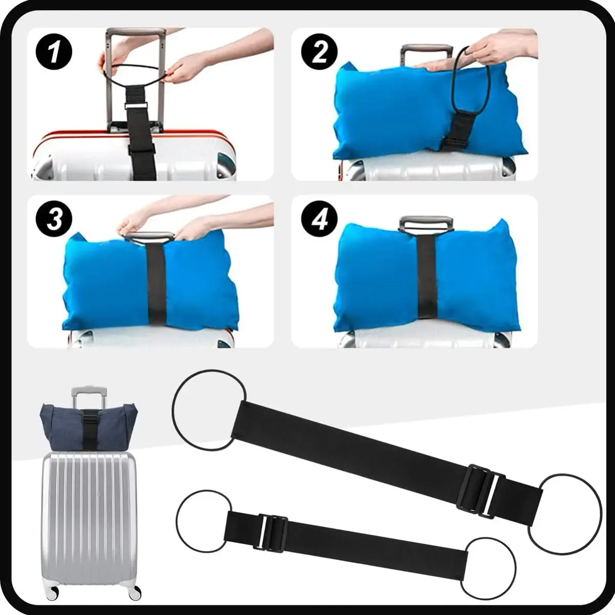 Adjustable Elastic Luggage Strap Carrier Belt for Suitcases and Carry-On Bags - Secure Travel Bungee for Multiple Bags showcase 7