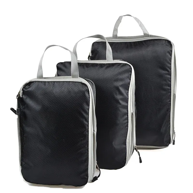 Foldable Compressible Packing Cubes Set - Waterproof Nylon Travel Storage Bags, Portable Luggage Organizers with Handbag for Suitcase thumbnail 4