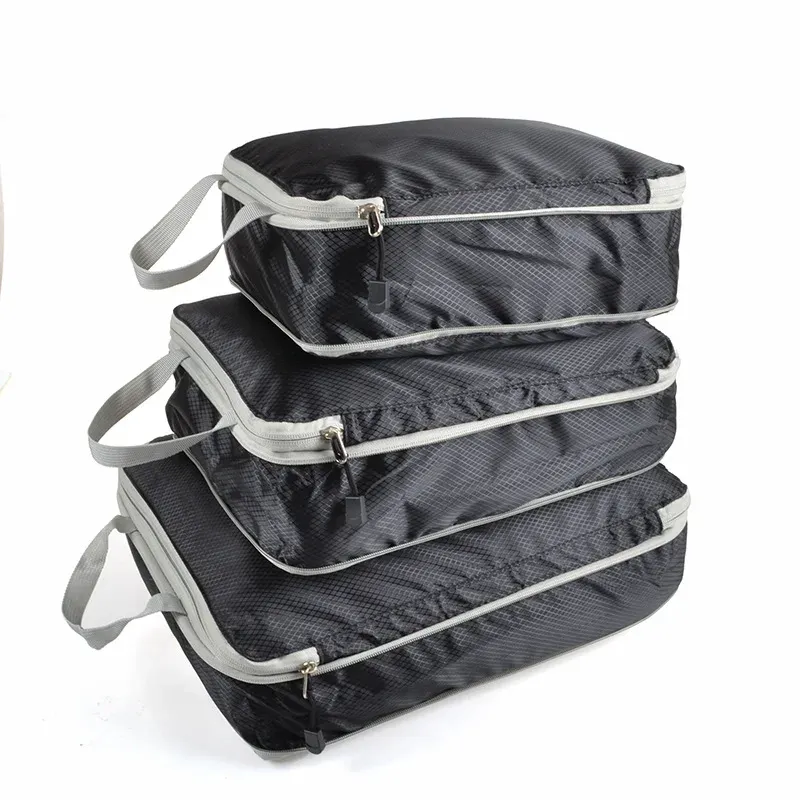 Foldable Compressible Packing Cubes Set - Waterproof Nylon Travel Storage Bags, Portable Luggage Organizers with Handbag for Suitcase showcase 1