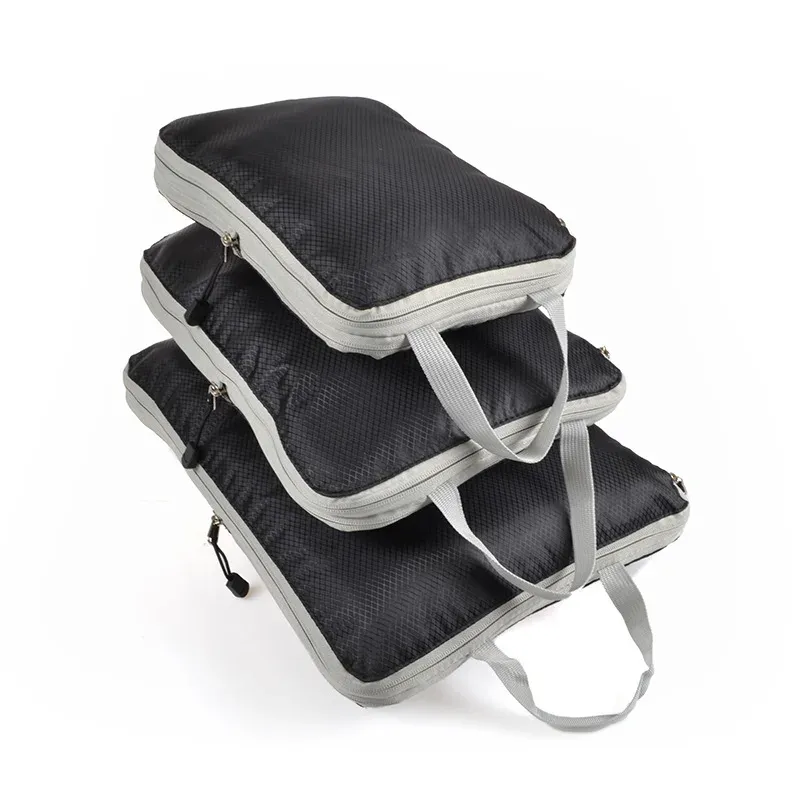 Foldable Compressible Packing Cubes Set - Waterproof Nylon Travel Storage Bags, Portable Luggage Organizer with Handbag for Suitcase Organization thumbnail 3