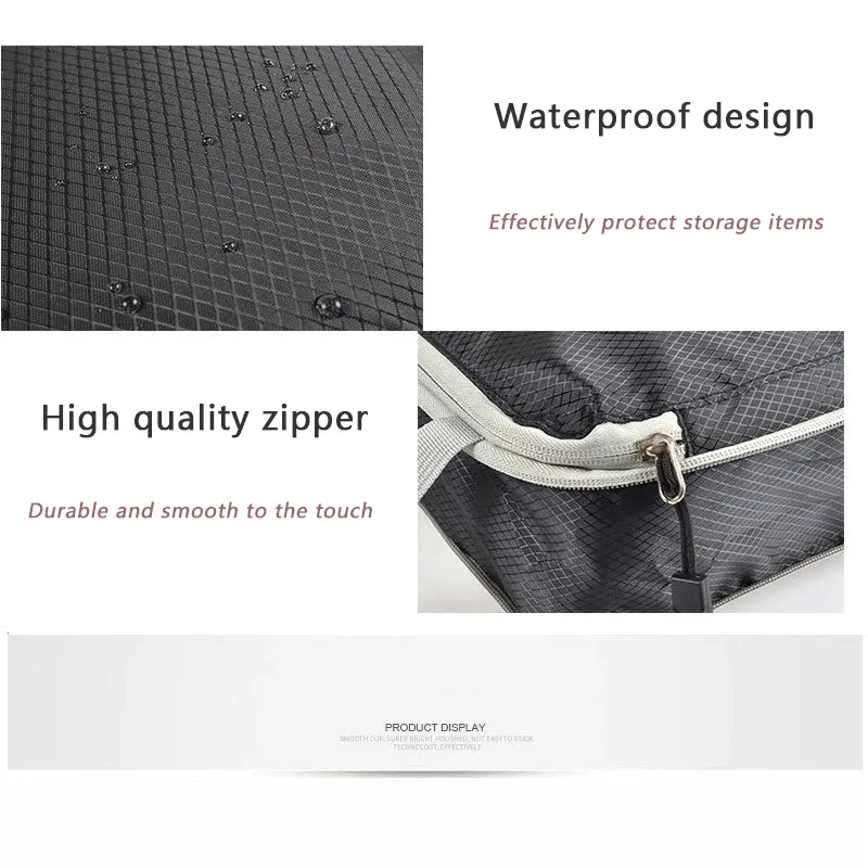 Foldable Compressible Packing Cubes Set - Waterproof Nylon Travel Storage Bags, Portable Luggage Organizer with Handbag for Suitcase Organization showcase 6