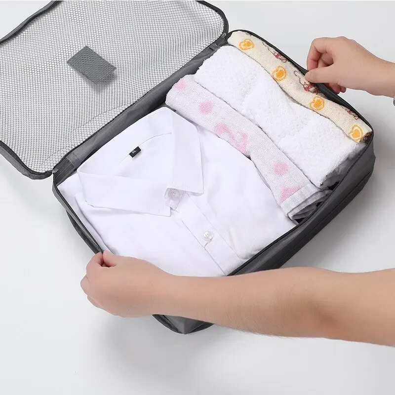 6-Piece Travel Clothes Storage Bag Set - Portable Luggage Organizer Cubes for Suitcase, Shoes, Toiletries, and Makeup - Durable Polyester, Breathable Design showcase 5