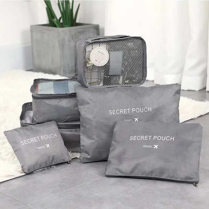 6-Piece Travel Clothes Storage Bag Set - Portable Luggage Organizer Cubes for Suitcase, Shoes, Toiletries, and Makeup - Durable Polyester, Breathable Design showcase 4