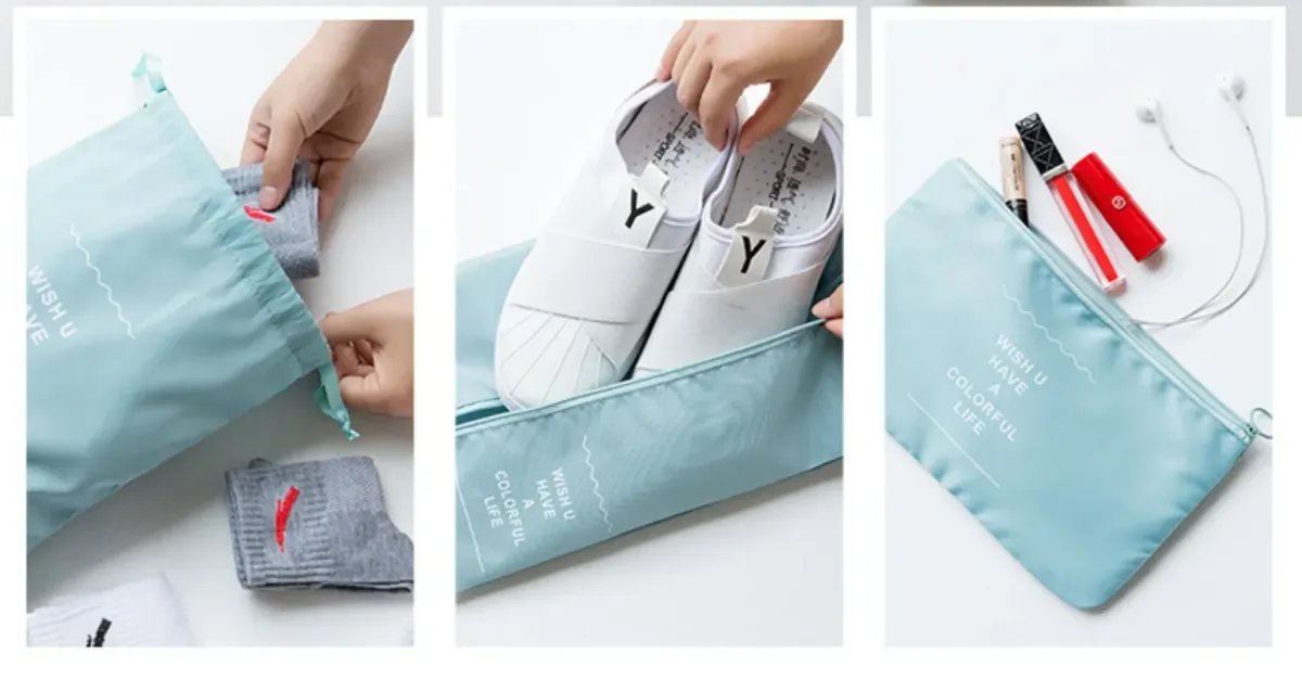 7-Piece Travel Luggage Organizer Set for Clothes and Shoes, Foldable Packing Cubes for Suitcases and Dormitories, Essential Storage Bags showcase 9