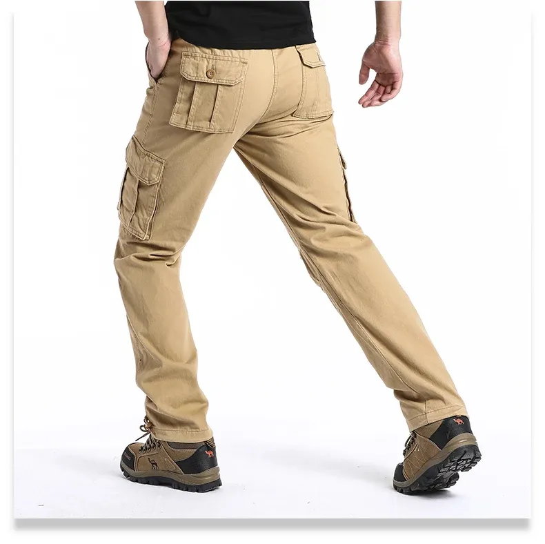 Men's Loose Fit Cotton Overalls Tactical Jogging Pants with Large Pockets Elastic Waist Casual Work Trousers for Outdoor Sports showcase 8