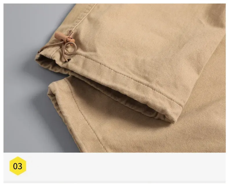 Men's Loose Fit Cotton Overalls Tactical Jogging Pants with Large Pockets Elastic Waist Casual Work Trousers for Outdoor Sports showcase 15