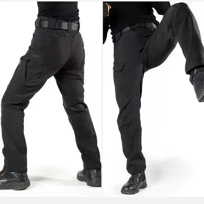Waterproof Shark Skin Tactical Jacket & Cargo Pants Set for Men - Thicken Fleece Lined, Windproof, Soft Shell Combat Gear for Outdoor Activities thumbnail 5