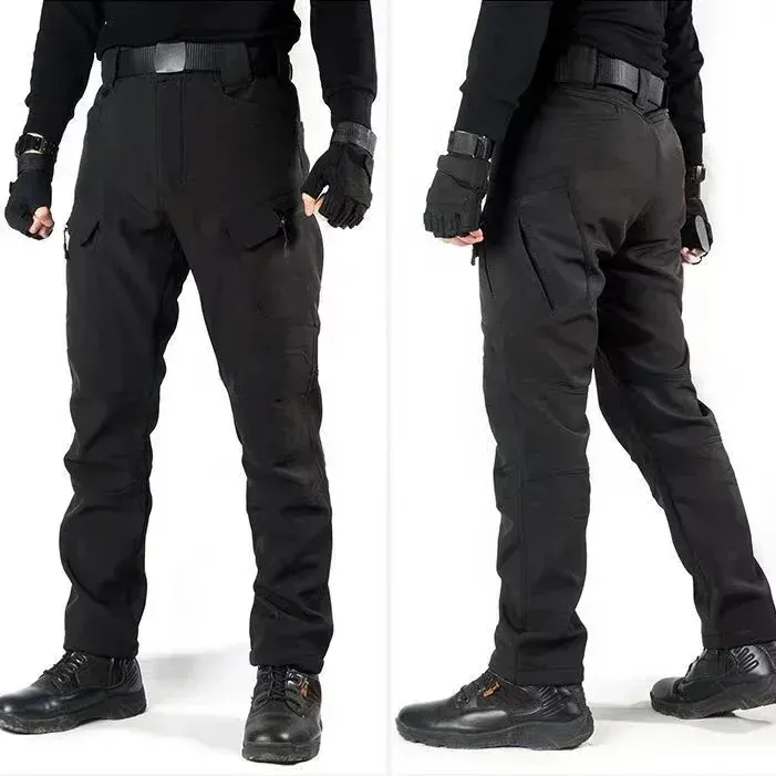 Waterproof Shark Skin Tactical Jacket & Cargo Pants Set for Men - Thicken Fleece Lined, Windproof, Soft Shell Combat Gear for Outdoor Activities showcase 10