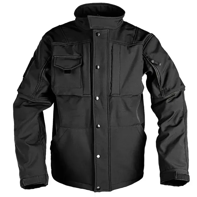 Waterproof Shark Skin Tactical Jacket & Cargo Pants Set for Men - Thicken Fleece Lined, Windproof, Soft Shell Combat Gear for Outdoor Activities showcase 8
