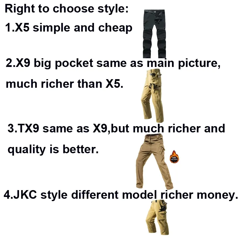 Men's Fleece Lined Softshell Cargo Pants - Warm, Waterproof Hiking, Fishing, Camping Trousers for Autumn/Winter Adventures thumbnail 2