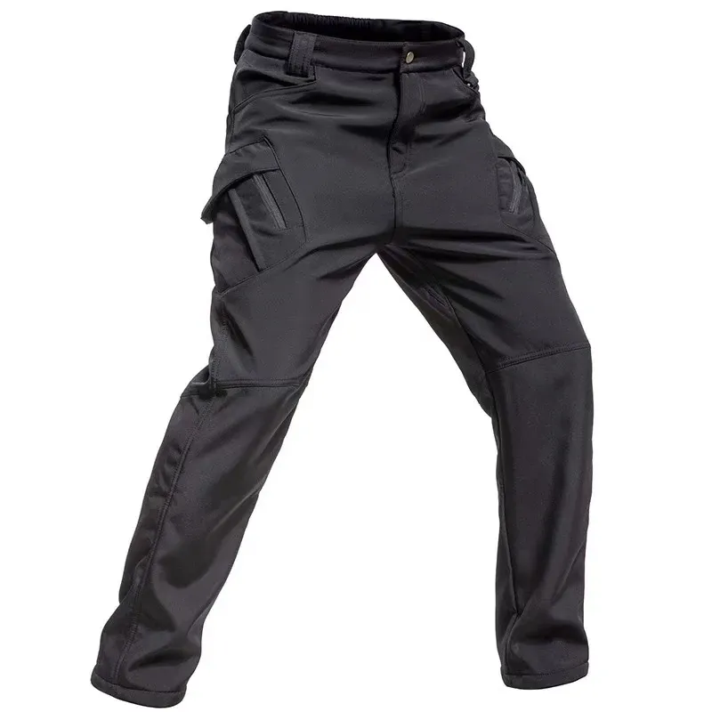 Men's Fleece Lined Softshell Cargo Pants - Warm, Waterproof Hiking, Fishing, Camping Trousers for Autumn/Winter Adventures showcase 7