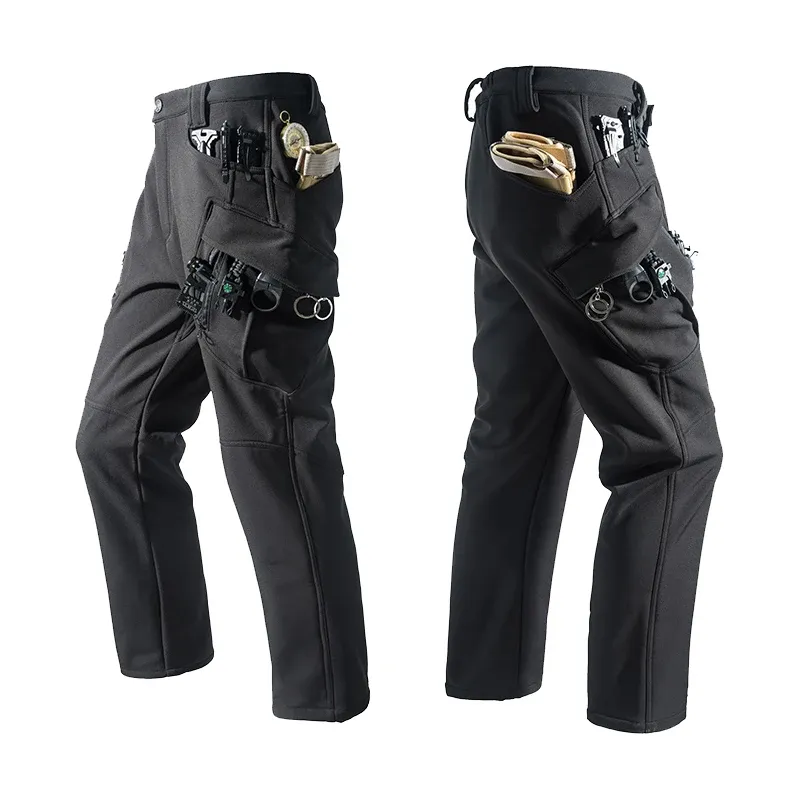 Men's Fleece Lined Softshell Cargo Pants - Warm, Waterproof Hiking, Fishing, Camping Trousers for Autumn/Winter Adventures showcase 27