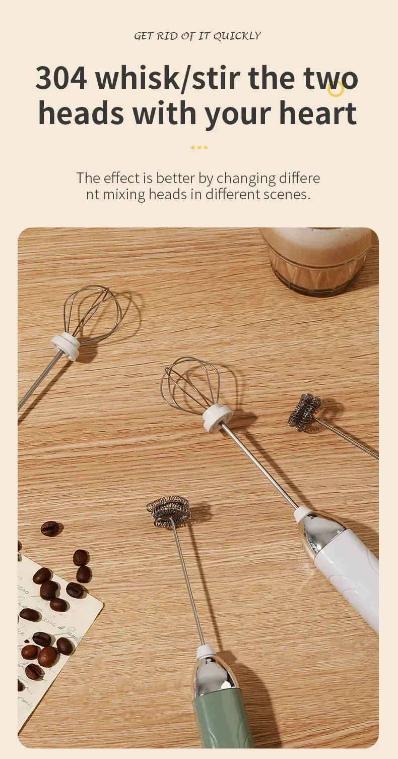 Rechargeable Mini Milk Frother - 3 Speed USB-C Handheld Electric Whisk for Coffee, Lattes, Cappuccinos, Smoothies - Portable Kitchen Tool showcase 14