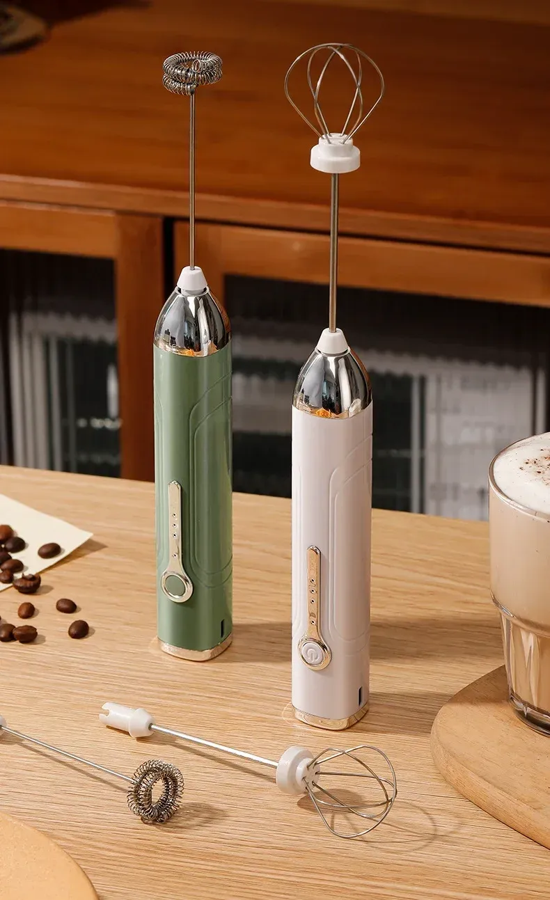 Rechargeable Mini Milk Frother - 3 Speed USB-C Handheld Electric Whisk for Coffee, Lattes, Cappuccinos, Smoothies - Portable Kitchen Tool showcase 3
