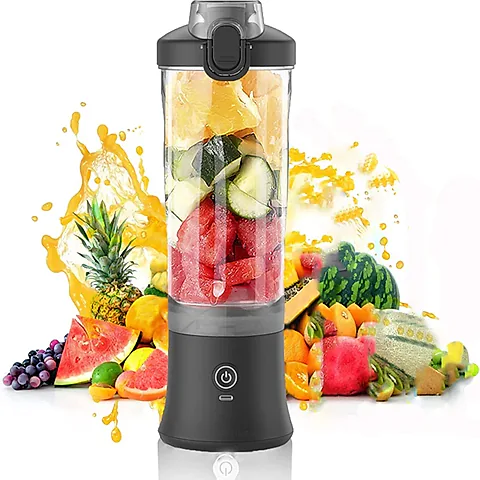 Portable Electric Blender 600ML with 6-Blade Design, USB Rechargeable 4000mAh Battery for Smoothies, Juices, Shakes - Perfect for Travel, Sports, and Kitchen Use