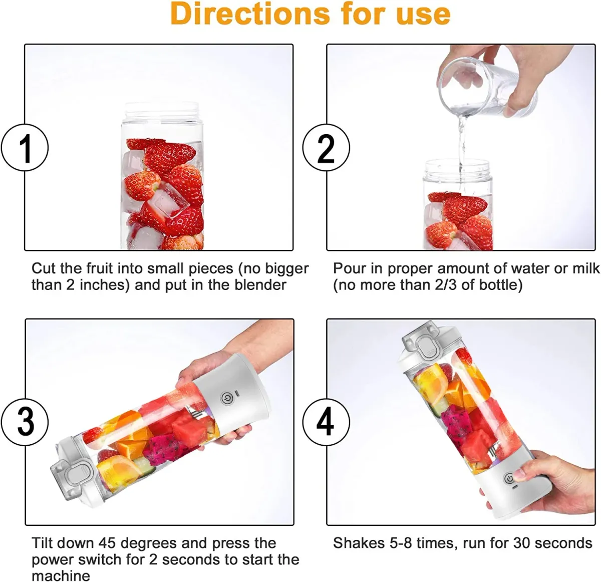 Portable Electric Blender 600ML with 6-Blade Design, USB Rechargeable 4000mAh Battery for Smoothies, Juices, Shakes - Perfect for Travel, Sports, and Kitchen Use showcase 3
