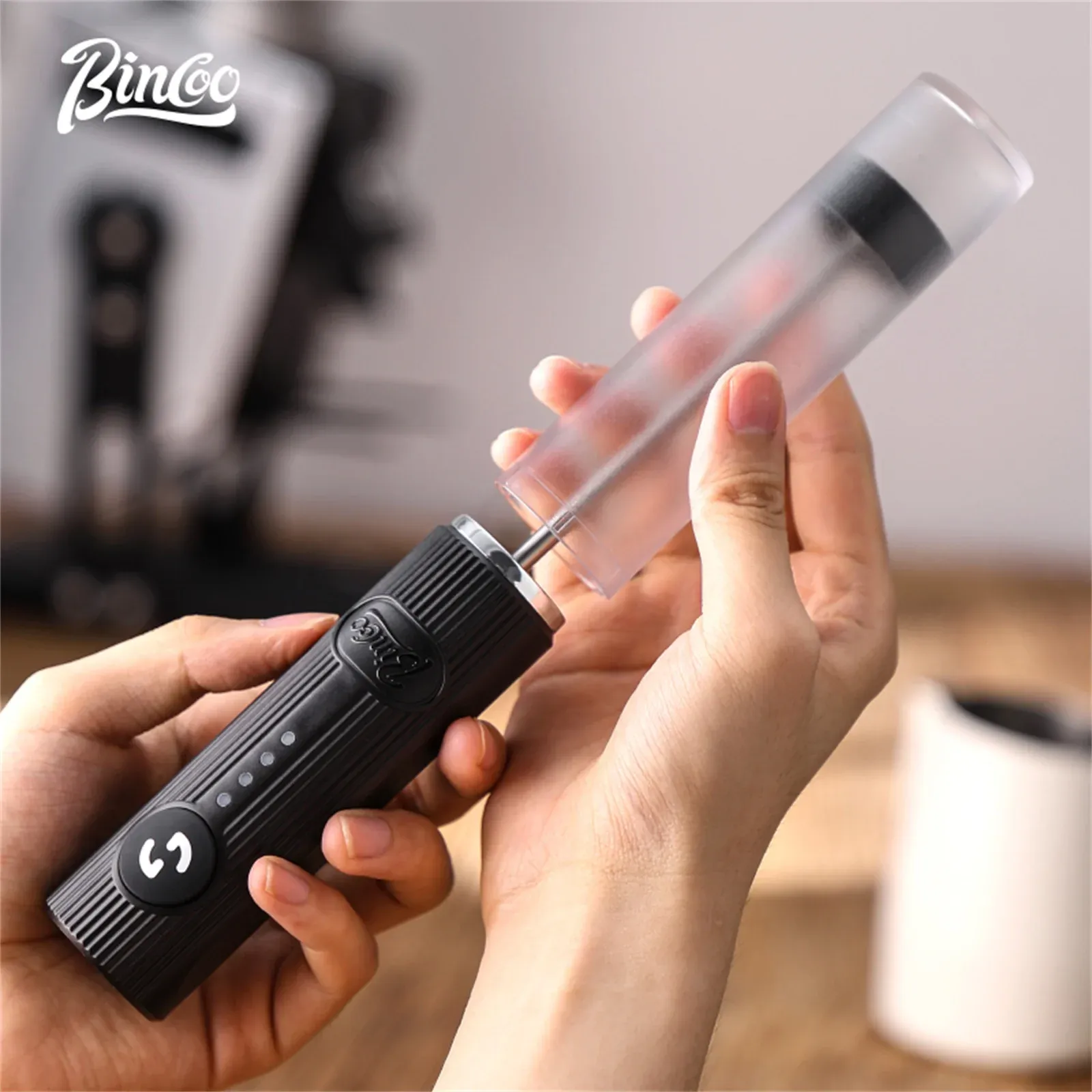 Bincoo USB Rechargeable Coffee Frother, 2 Speeds Electric Milk Mixer for Lattes, Cappuccinos, Hot Chocolate, Egg Beater, Kitchen Cooking Tool thumbnail 2