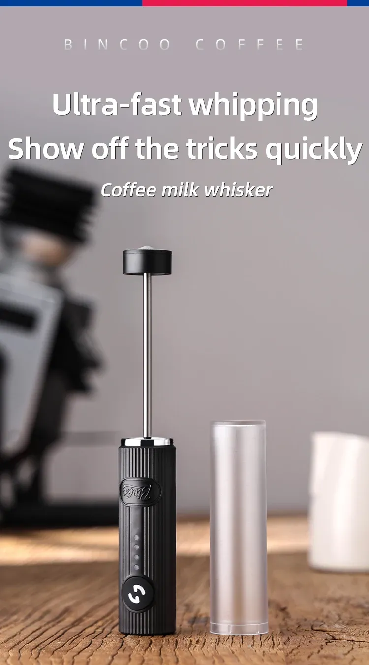 Bincoo USB Rechargeable Coffee Frother, 2 Speeds Electric Milk Mixer for Lattes, Cappuccinos, Hot Chocolate, Egg Beater, Kitchen Cooking Tool showcase 1