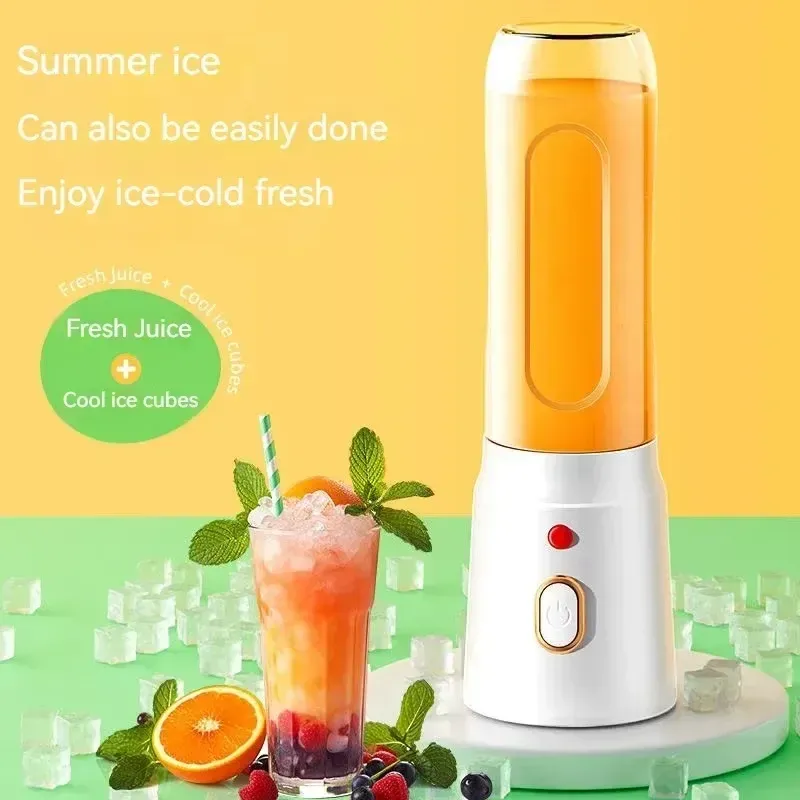 Portable Cordless Blender Juicer - 450ml Electric Fruit Juicer with USB Rechargeable Battery, 10-Blade System for Smoothies & Crushed Ice, Perfect for On-the-Go thumbnail 3