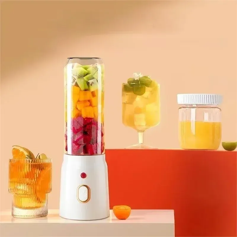 Portable Cordless Blender Juicer - 450ml Electric Fruit Juicer with USB Rechargeable Battery, 10-Blade System for Smoothies & Crushed Ice, Perfect for On-the-Go thumbnail 6