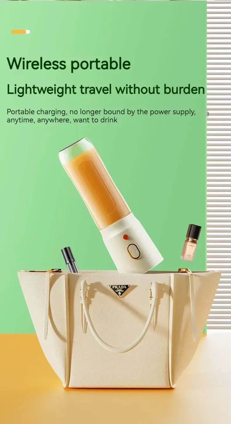 Portable Cordless Blender Juicer - 450ml Electric Fruit Juicer with USB Rechargeable Battery, 10-Blade System for Smoothies & Crushed Ice, Perfect for On-the-Go showcase 15