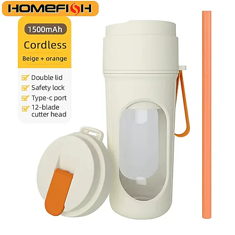 12 Blades Electric Portable Blender 350ML USB Rechargeable Juicer Cup for Smoothies & Fruit Mixes - Perfect for On-the-Go Health
