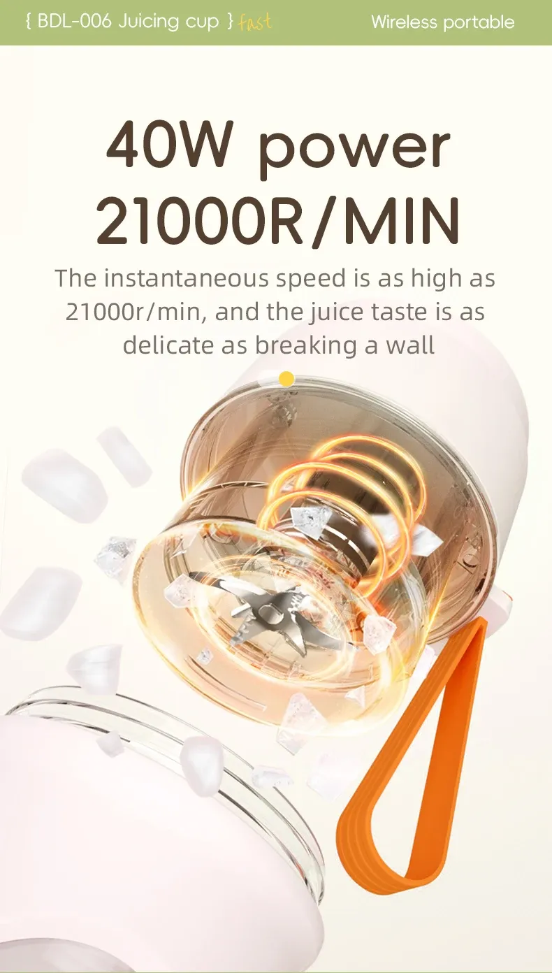 12 Blades Electric Portable Blender 350ML USB Rechargeable Juicer Cup for Smoothies & Fruit Mixes - Perfect for On-the-Go Health showcase 5